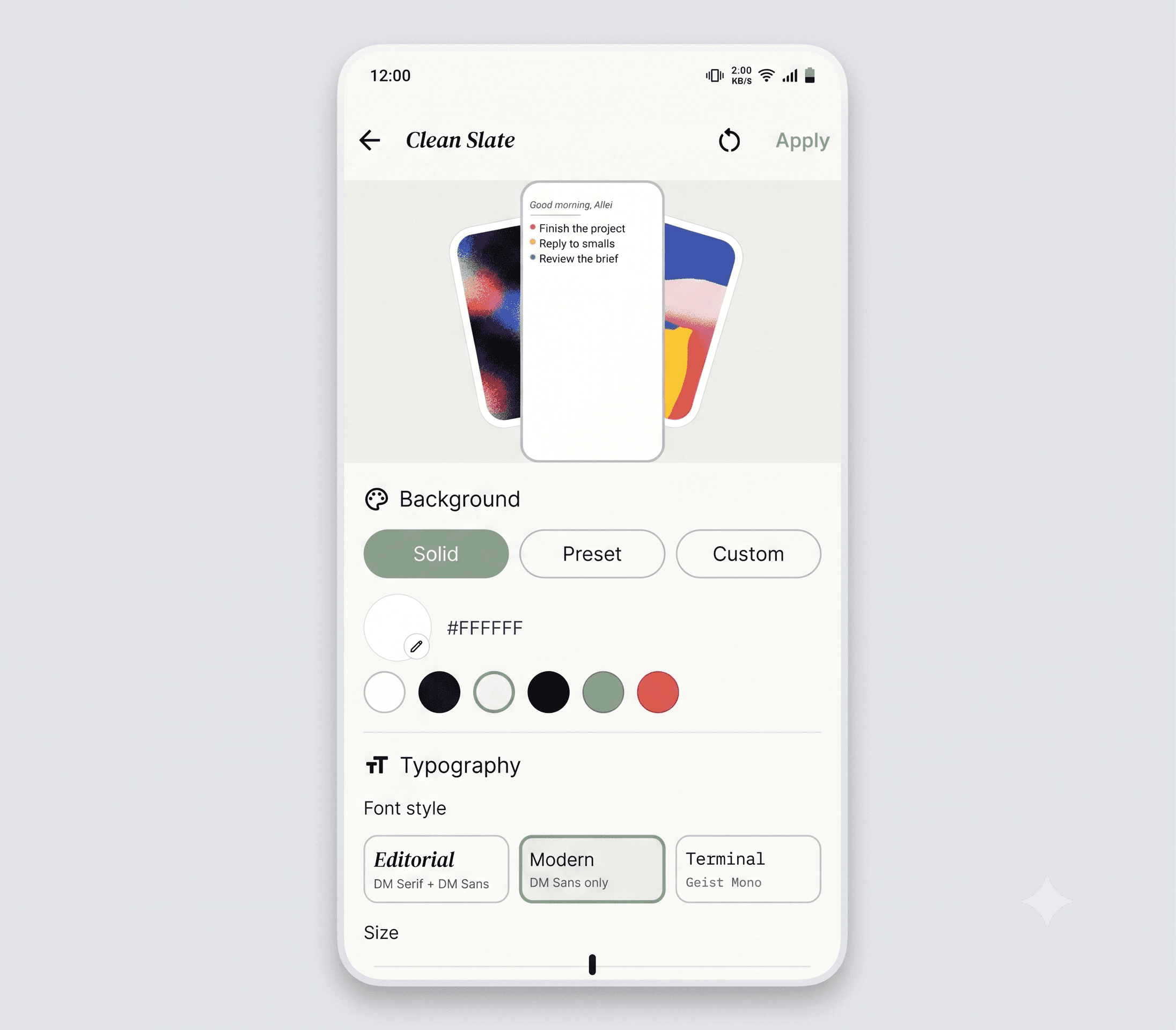 Every element is a widget you control, drag it, resize it, configure it.